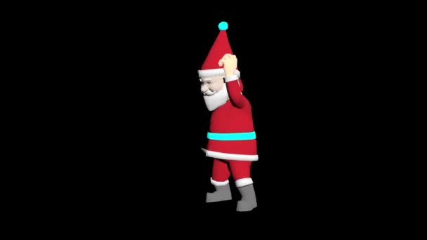 Animacja 3D Świętego Mikołaja. Choinka. Wesołych Świąt animacji kreskówki. Animowany Mikołaj 3D Boże Narodzenie - Materiał filmowy, wideo