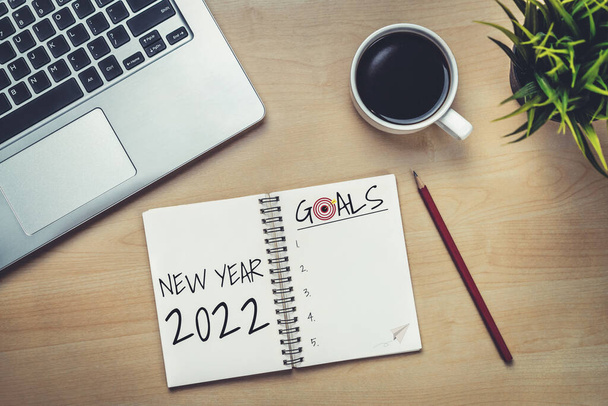 2022 Ευτυχισμένο το Νέο Έτος Επίλυση Στόχος λίστα και τα σχέδια που θέτει - Φωτογραφία, εικόνα