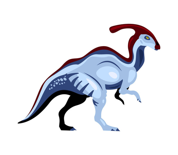 Composição de dinossauro de desenhos animados Parasaurolophus - Vetor, Imagem