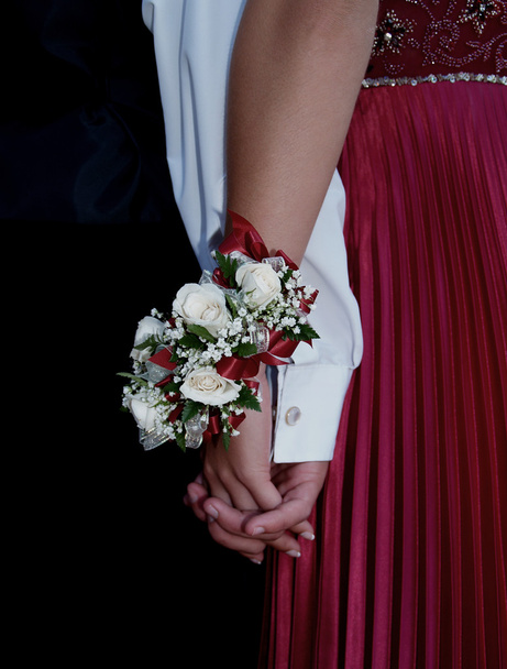 White Rose Wrist Corsage - Photo, Image