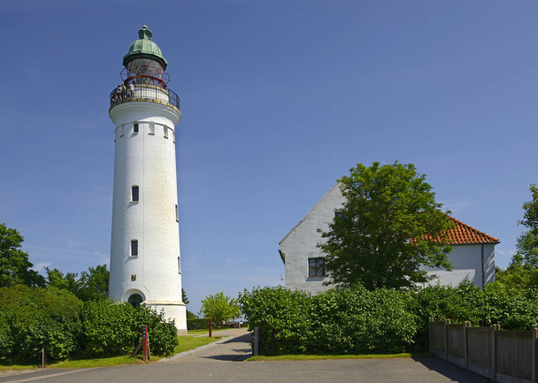 Store Heddinge, Dänemark - Außenansicht des Stevns Leuchtturms (Stevns Fyr) in Stevens Klint, Unesco-Weltkulturerbe in Dänemark, Nordeuropa. - Foto, Bild