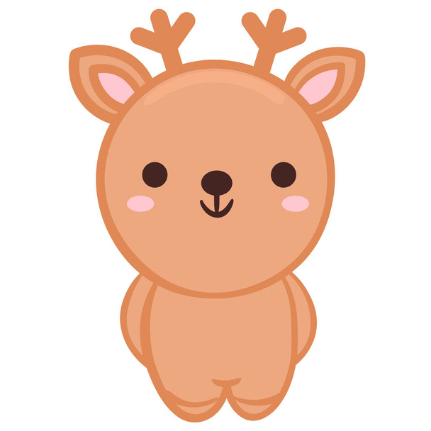 Deer cute character icon. Hand drawn vector illustration - Vector, Image