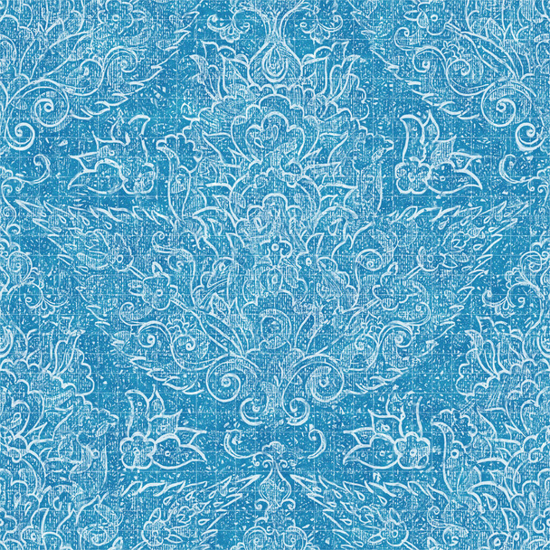 Seamless bright blue blueprint pattern for textile and print - Photo, Image
