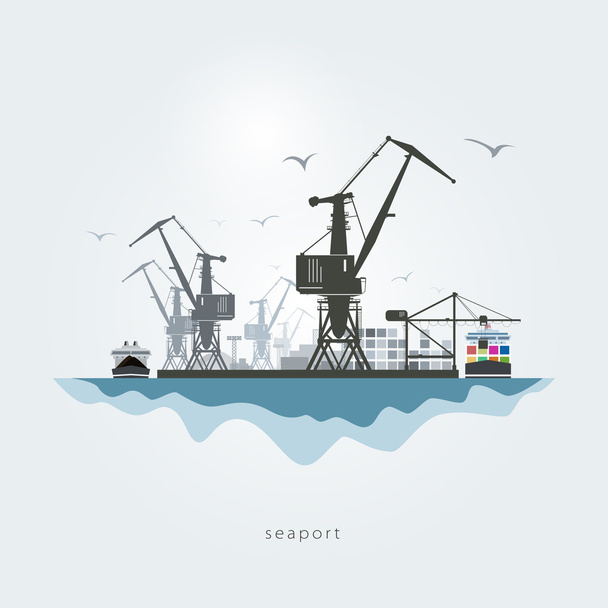 Морской порт
 - Вектор,изображение