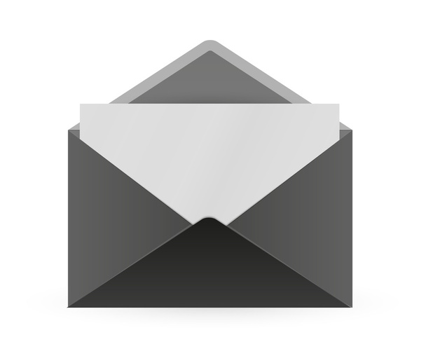 zwarte envelop en papier - Vector, afbeelding