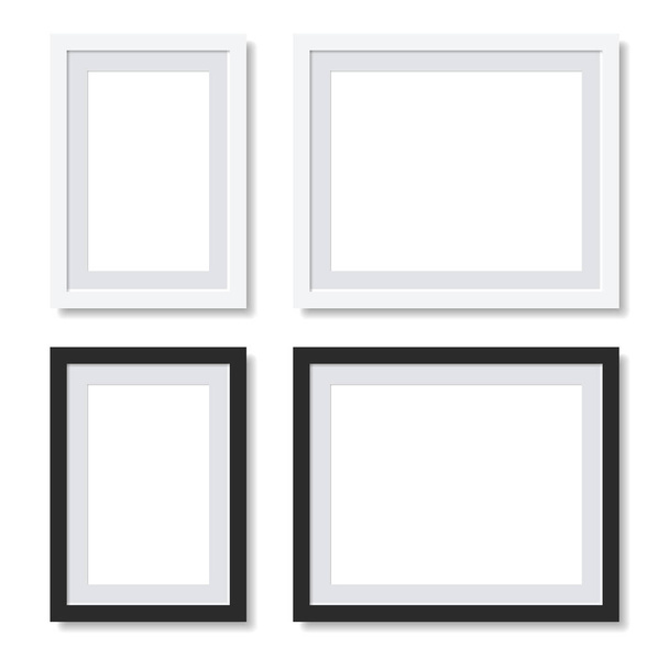 Blank Picture Frame Templates Set on White Background. Vector - Vetor, Imagem