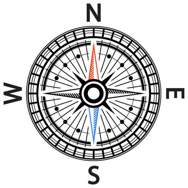 Raster Compass Icon Απομονωμένο σε λευκό φόντο. Σύμβολο του ταξιδιού - Φωτογραφία, εικόνα