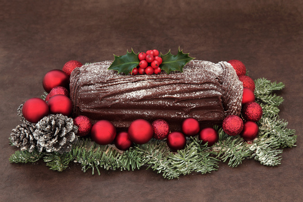 Chocolate Yule Log - Photo, Image