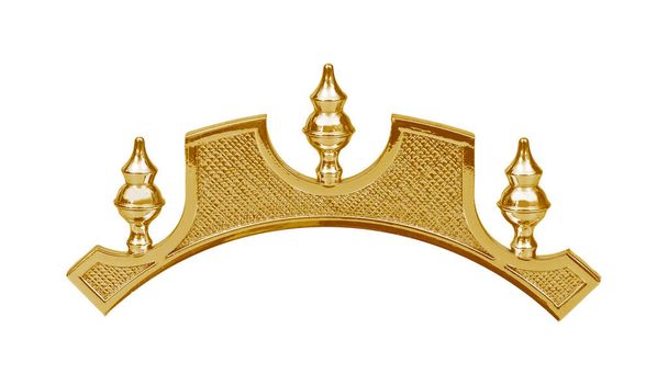 Golden decorative architectural element isolated on white background. Design element with clipping path - 写真・画像