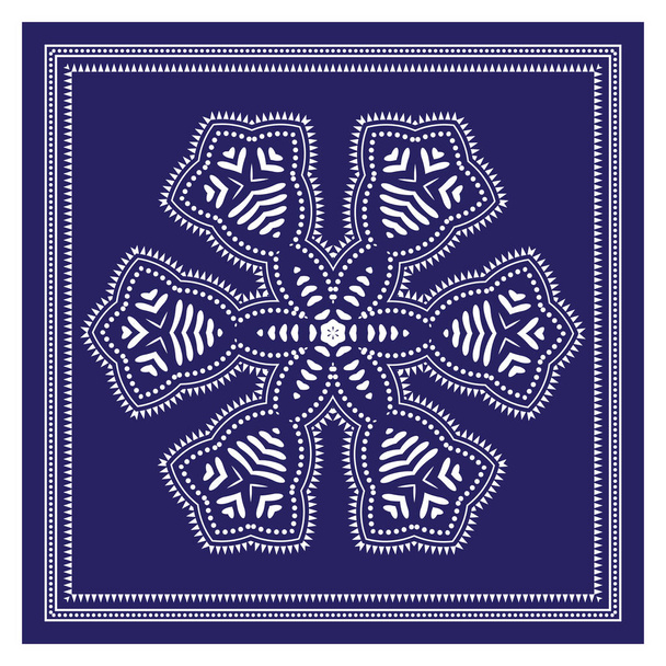 Mantón de Bandana, Estampado de tela de mantel, Bufanda de cuello de seda, Diseño de pañuelos, Adorno Paisley, Patrón cuadrado - Foto, Imagen