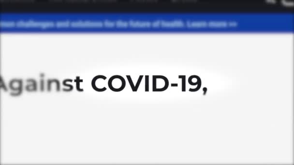 Covid-19 encabezado animado de los medios de comunicación de todo el mundo, coronavirus, cuarentena - Metraje, vídeo