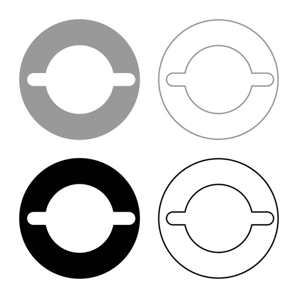 Junta con ranura colocación conjunto icono gris color negro vector ilustración imagen simple estilo plano relleno sólido contorno contorno línea delgada - Vector, Imagen