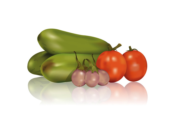 Баклажан, баклажан и помидоры
 - Вектор,изображение
