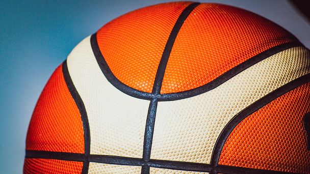 Крупним планом знімок стандартної текстури поверхні баскетболу
. - Фото, зображення