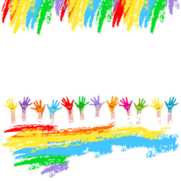 Mãos coloridas
 - Vetor, Imagem