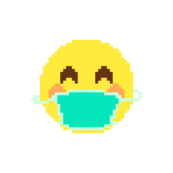 icône rétro emoji dans le style pixel - Vecteur, image