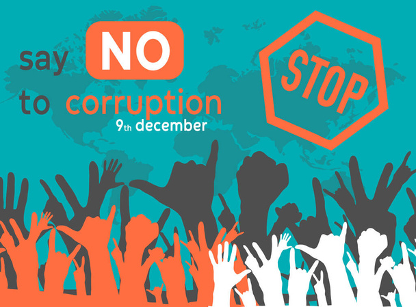 Banner de plantilla de póster día anticorrupción - Foto, Imagen