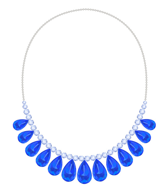 Blue necklace - Vector, Image