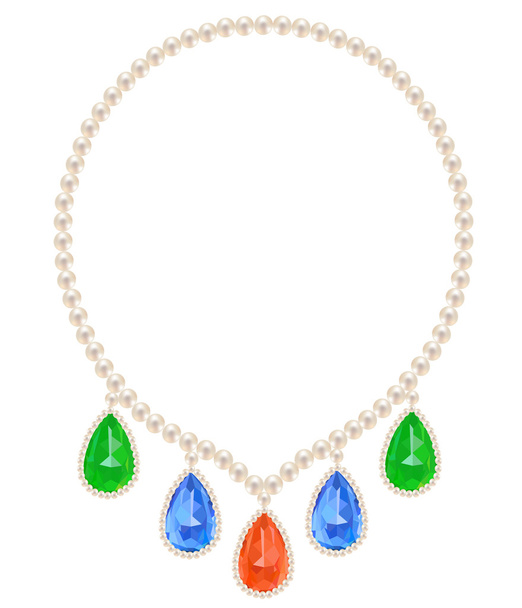 Pearl necklace - Vector, Image