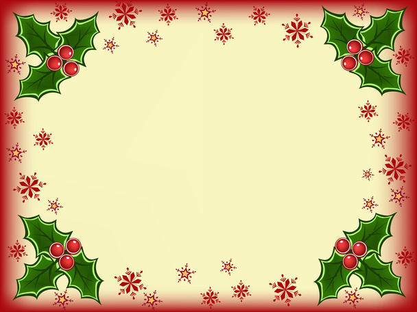 Tarjeta de Navidad acebo
  - Vector, Imagen