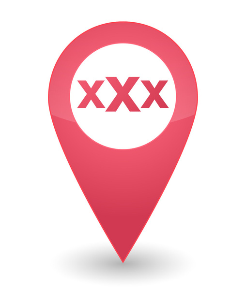 map mark with a triple x sign - Vector, Image