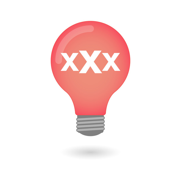 lightbulb with a triple x sign - Vector, Image