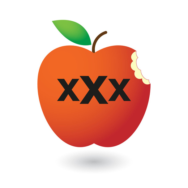 μήλο με το σύμβολο x τρίκλινα - Διάνυσμα, εικόνα
