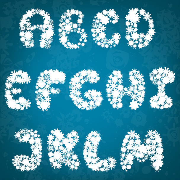 Christmas snowflakes alphabet - Vettoriali, immagini