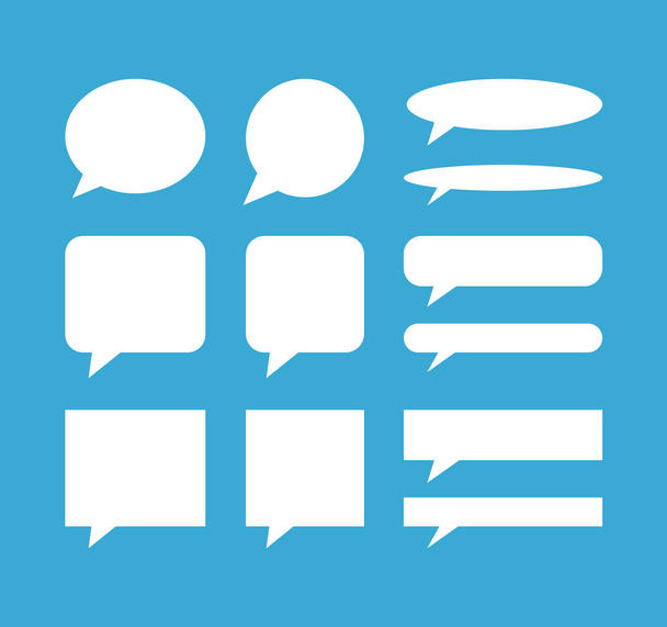 Vector set of talk bubbles, design elements, speech bubble signs, icons set. - Вектор,изображение