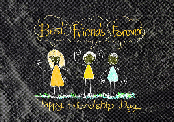 přátelství Happy day a nejlepší přátelé navždy na zdi textury ba - Fotografie, Obrázek
