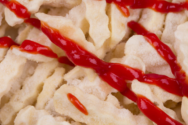ketchup and frozen potatoes - Фото, изображение