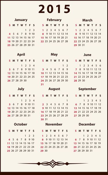 Calendario 2015
 - Vettoriali, immagini
