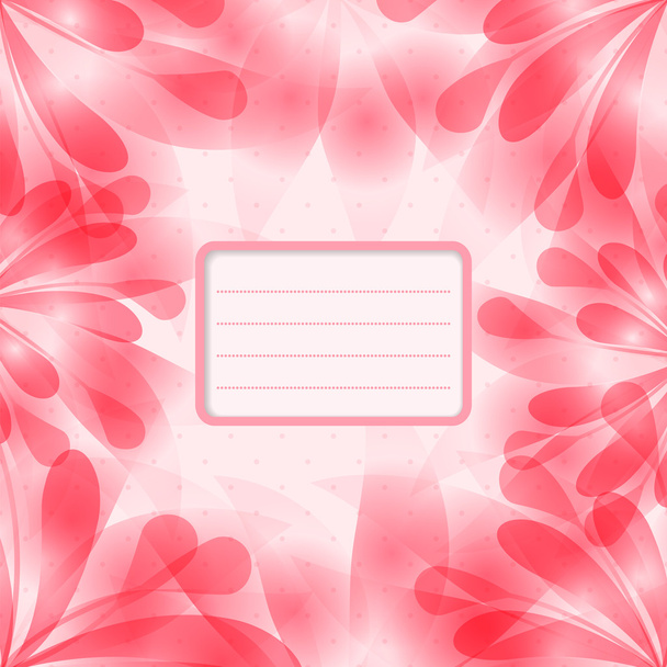 Card with pink flowers - Διάνυσμα, εικόνα