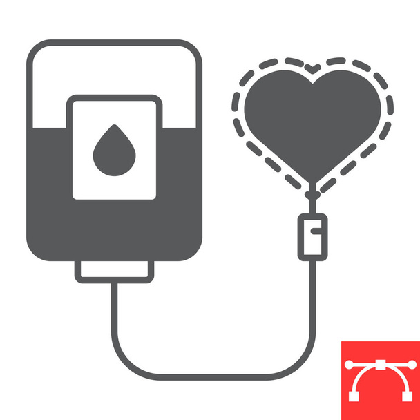 Εικονίδιο γλύφου δωρεά αίματος - Διάνυσμα, εικόνα