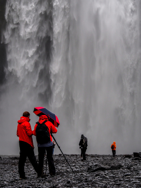 Skogafoss waterfall and photographers - Фото, зображення