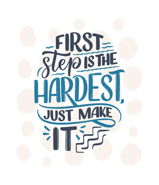 Hand drawn lettering quote in modern calligraphy style about business motivation. Inspiration slogan for print and poster design. Vector - Διάνυσμα, εικόνα