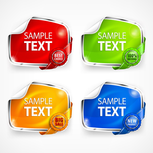 Four stickers - Vetor, Imagem