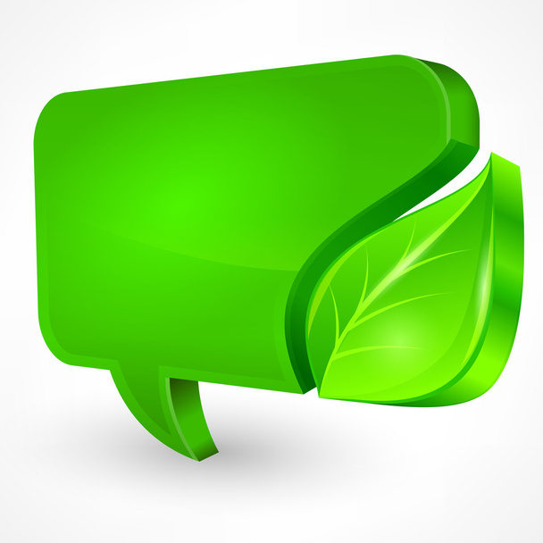 Speech green bubble on white - Вектор,изображение