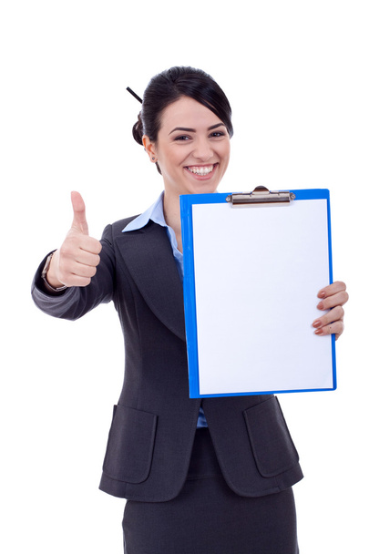 Business woman holding a clipboard - Photo, Image