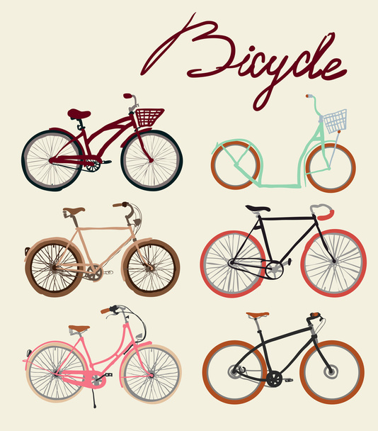 Bicycles set - Vektor, kép