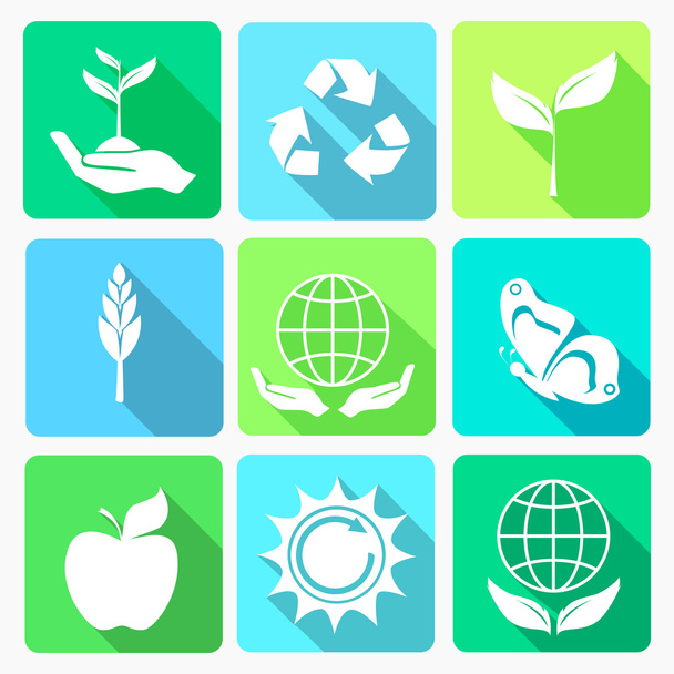Ecology icons set - Vektor, obrázek