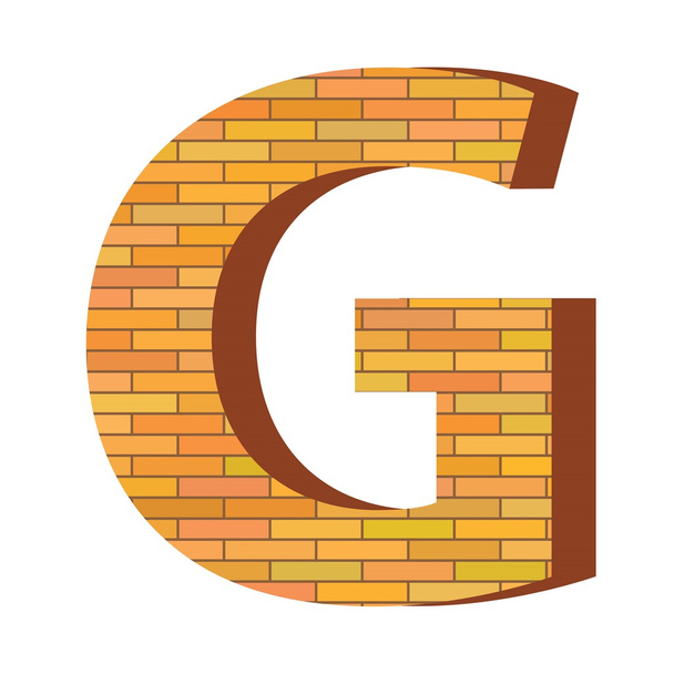 brick letter G - Vector, Image