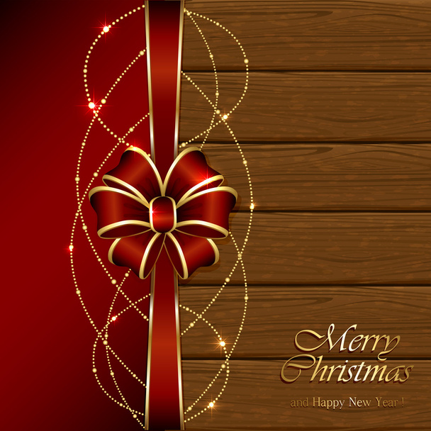 decorazione natalizia su sfondo di legno - Vettoriali, immagini