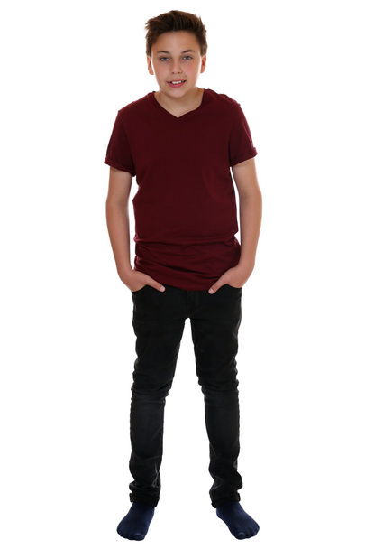 Young boy full body portrait isolated - Foto, imagen