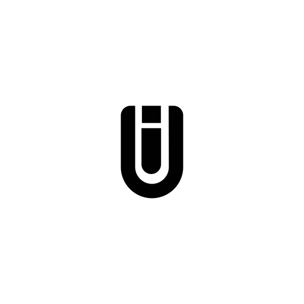 Творческий дизайн логотипа UI IU - Вектор,изображение