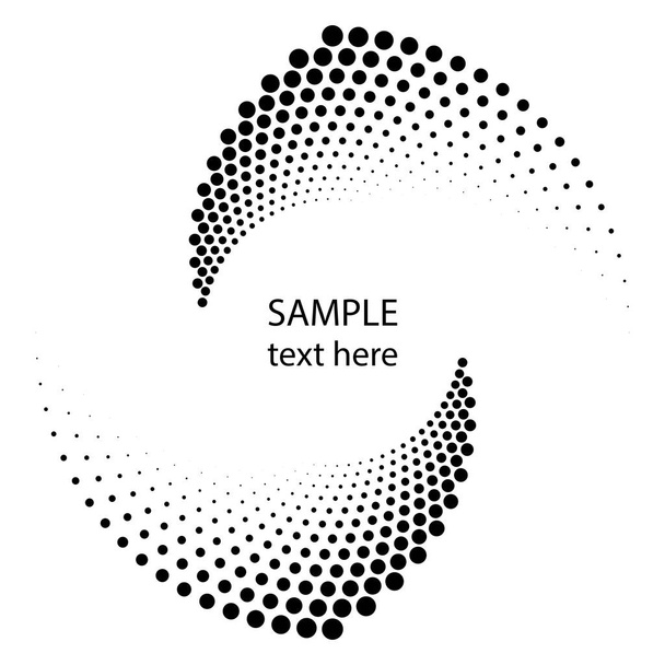 black and white circular abstract illustration, vector background - Vektor, Bild