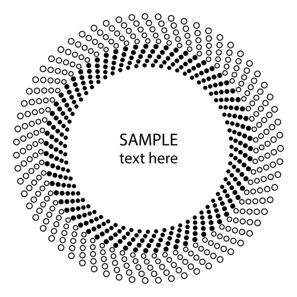 ilustração abstrata circular preta e branca, fundo vetorial - Vetor, Imagem