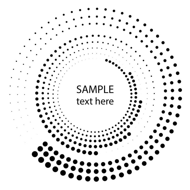 black and white circular abstract illustration, vector background - Vector, Image