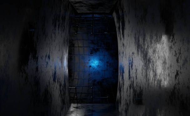 Stare przejście w tunelu sci-fi wnętrza sceny 3D renderowania tła tapety - Zdjęcie, obraz