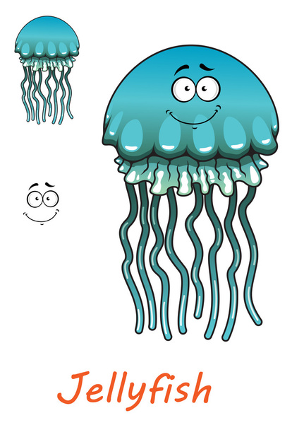 Sarjakuva vedenalainen meduusat
  - Vektori, kuva